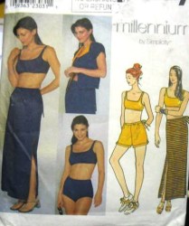 8733 2 PC BATHING SUIT,CROP JACKET,BOTTOMS PATTERN 4-8,10-14
